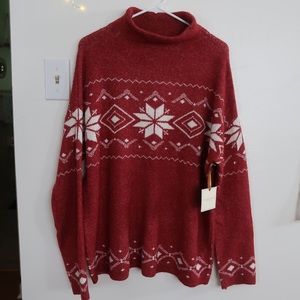 Super Soft Snowflake Mock Neck Sweater
